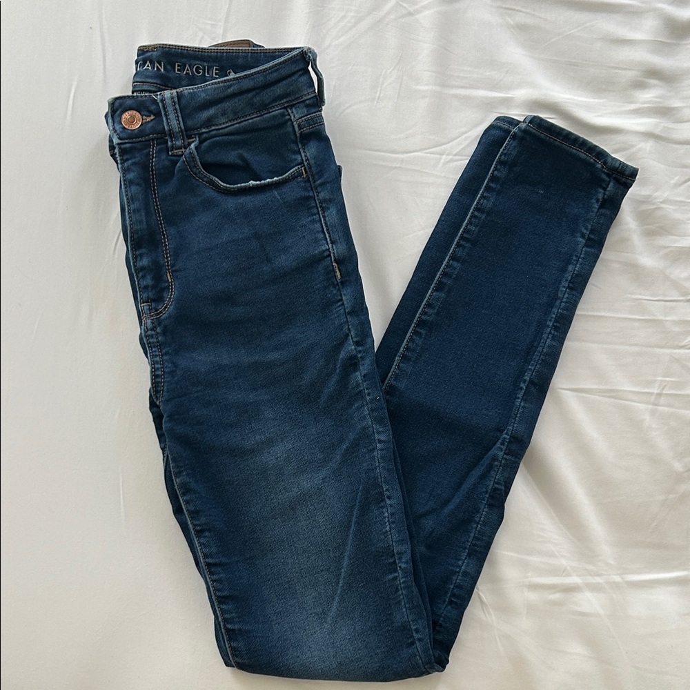 American Eagle Outfitters Deep Blue Denim Jeans
